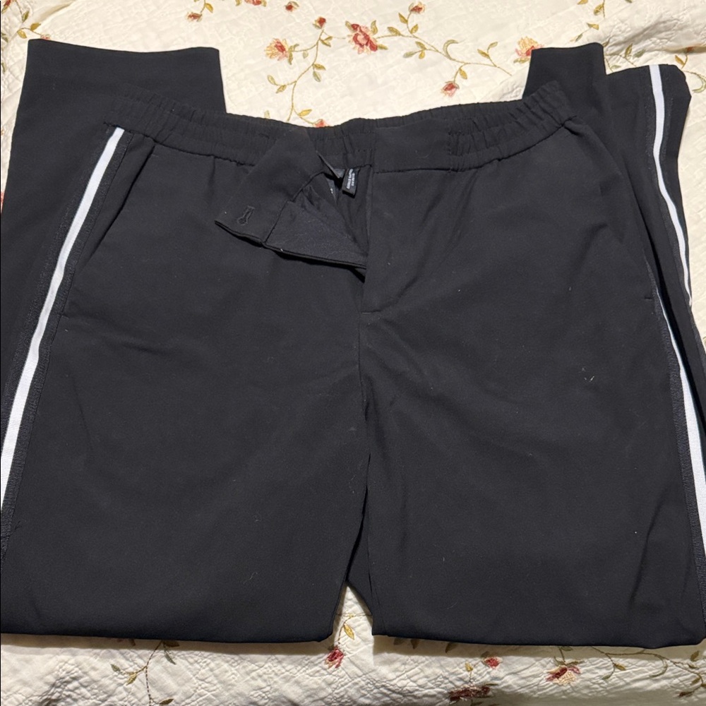 H&M Black Joggers with White Side Stripe